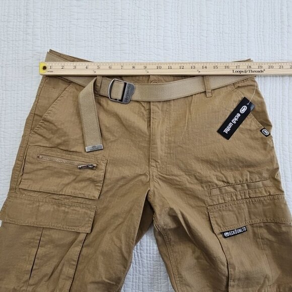 Ecko Unltd Cargo Utility Tactical Shorts Men's 36 Tan Belted 12" Inseam NEW NWT - Picture 10 of 16